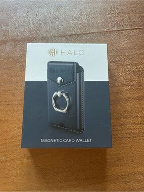 Halo Midnight Navy Magnetic Card Wallet with Silver Ring